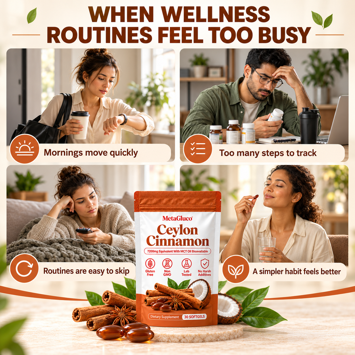 Ceylon Cinnamon 7200mg Equivalent with MCT Oil